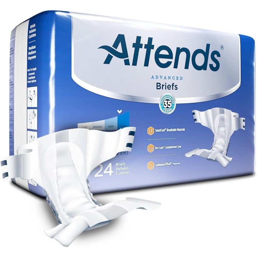 Attends Advanced Incontinence Brief M Contoured DDC20 Severe 24 Ct